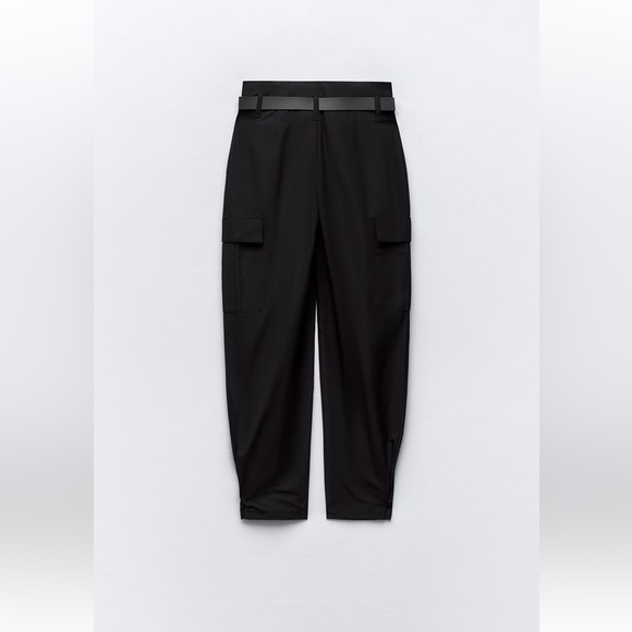 BELTED PAPERBAG PANTS - Picture 8 of 12